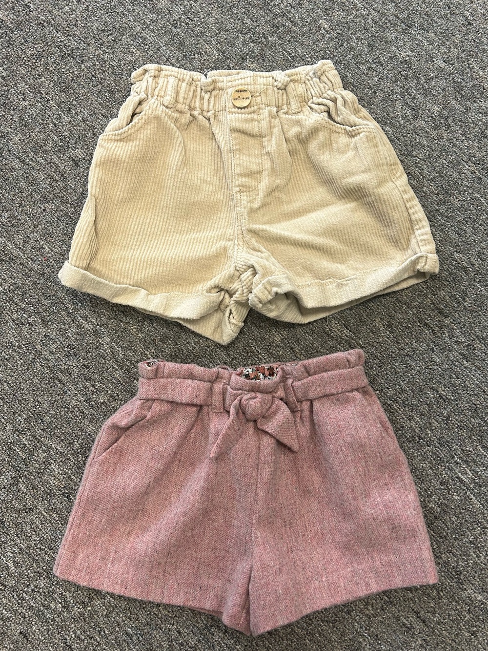 Zara girls paper bag waist shorts bundle size 3-4